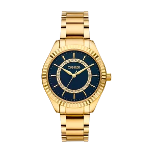 Ρολόι Γυναικείο BREEZE 212471.3 Με Μπρασελέ Από Ανοξείδωτο Ατσάλι Σε Χρυσό Χρώμα Της Σειράς Magnificent