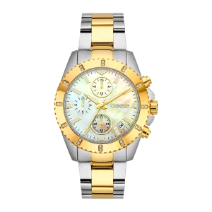 Ρολόι Γυναικείο BREEZE 712461.2 Με Μπρασελέ Από Ανοξείδωτο Ατσάλι Σε Ασημί & Χρυσό Χρώμα Της Σειράς Obsession