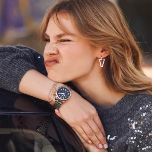 Ρολόι Γυναικείο BREEZE 712451.2 Με Μπρασελέ Από Ανοξείδωτο Ατσάλι Σε Ασημί & Χρυσό Χρώμα Της Σειράς Crystal