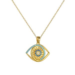 Χρυσή Αλυσίδα Με Ματάκι & IC XC NI KA Διπλής Όψης 14Κ AFK-23118Y