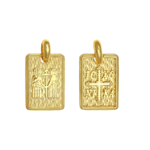 Φυλαχτό Κωνσταντινάτο Ορθογώνιο Διπλής Όψης Χρυσό 14Κ AFP-23104Y