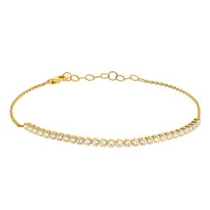 Βραχιόλι Γυναικείο Χρυσό 14Κ Με Λευκές Πέτρες Ζιργκόν AMV-23185Y