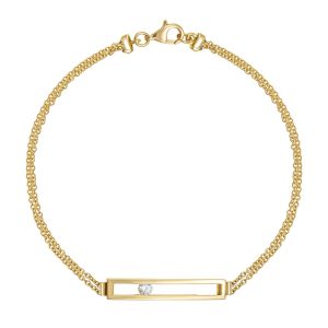 Βραχιόλι Γυναικείο Χρυσό 14Κ Μπάρα Με Λευκή Πέτρα Ζιργκόν VRV-23152Y