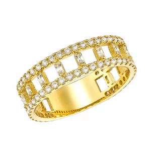 Διαχρονικό Δαχτυλίδι Γυναικείο Χρυσό 14Κ Με Λευκές Πέτρες MSD-23286Y