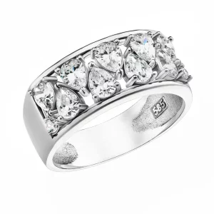 Δαχτυλίδι Λευκόχρυσο 14Κ Με Λευκές Πέτρες Ζιργκόν MSD-23291W