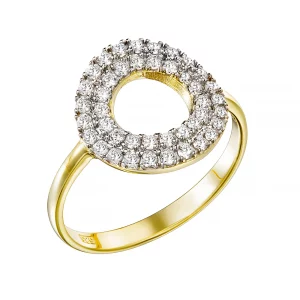 Χρυσό Δαχτυλίδι 14Κ Κύκλος Με Λευκές Πέτρες Ζιργκόν MSD-23306Y