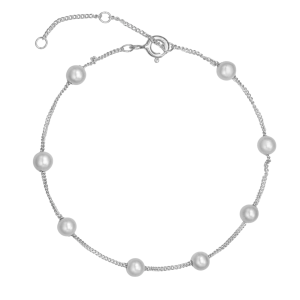 Γυναικείο Βραχιόλι Ασημένιο 925 Με Λευκά Μαργαριτάρια ASZ-24104W