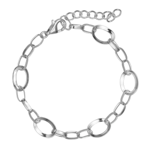 Εντυπωσιακό Βραχιόλι Ασημένιο 925 Με Λουστρέ Κρίκους ASZ-24114W