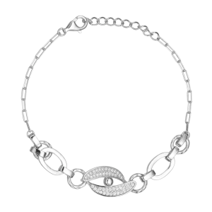 Εντυπωσιακό Βραχιόλι Ασημένιο 925 Με Λουστρέ Κρίκους ASZ-24102W