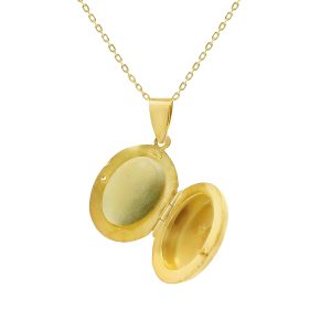 Κολιέ Ασημένιο 925 Επιχρυσωμένο Φωτογραφοθήκη Σε Σχήμα Οβάλ Λουστρέ MRS-23450Y