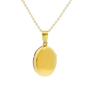 Κολιέ Ασημένιο 925 Επιχρυσωμένο Φωτογραφοθήκη Σε Σχήμα Οβάλ Λουστρέ MRS-23450Y