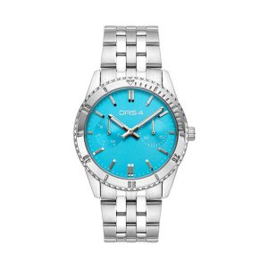 Ρολόι Γυναικείο Das.4 Με Γαλάζιο Χρώμα Καντράν & Ασημί Μπρασελέ Από Ανοξείδωτο Ατσάλι 2031100682