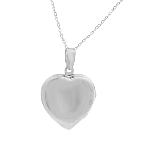Κολιέ Ασημένιο 925 Φωτογραφοθήκη Σε Σχήμα Καρδιά Λουστρέ MRS-23460W