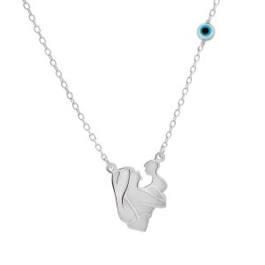 Κολιέ Ασημένιο 925 Με Μαμά, Παιδί  & Καρδιά Στο Κάτω Μέρος MRS-23535W