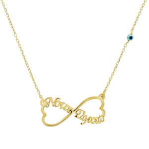 Κολιέ Ασημένιο 925 Επιχρυσωμένο Άπειρο “Νονά Σ’αγαπώ” MRS-22453Y