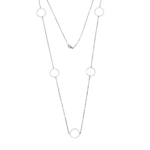 Κολιέ Ασημένιο 925 Μακρύ Με Λουστρέ Σχέδια Κατά Μήκος Της Αλυσίδας KAL-25110W