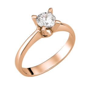 Μονόπετρο Δαχτυλίδι Ροζ χρυσό MSD-10105R