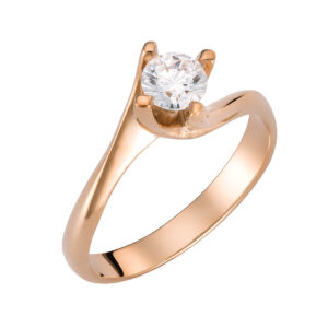 Μονόπετρο Δαχτυλίδι Ροζ Χρυσό MSD-10112R