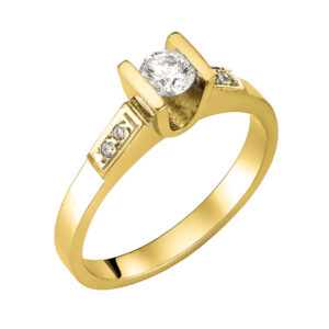 Μονόπετρο Δαχτυλίδι Χρυσό Κ14 KBD-10124Υ