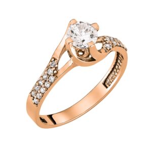 Μονόπετρο Δαχτυλίδι Ροζ Χρυσό KBD-10126R