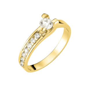 Μονόπετρο Δαχτυλίδι Χρυσό Κ14 KBD-10132Υ