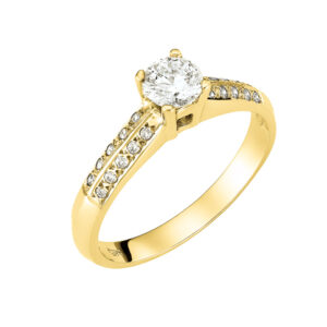 Μονόπετρο Δαχτυλίδι Χρυσό Κ14 KBD-10133Υ