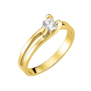 Μονόπετρο Δαχτυλίδι Xρυσό 14Κ KBD-10141Y