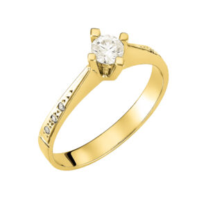 Μονόπετρο Δαχτυλίδι Χρυσό K14 KBD-10146Y