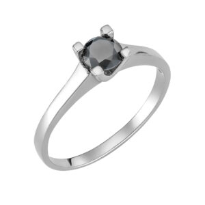 Μονόπετρο Δαχτυλίδι Λευκόχρυσο 14Κ MSD-10155W