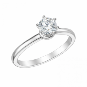 Μονόπετρο Δαχτυλίδι Λευκόχρυσο 14K Με Λευκή Πέτρα Ζιργκον MSD-21751W