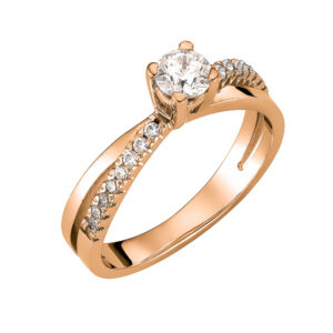 Μονόπετρο Δαχτυλίδι Ροζ Χρυσό KBD-10138R