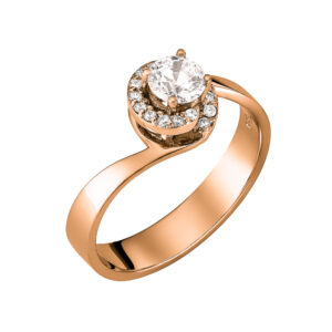 Μονόπετρο Δαχτυλίδι Ροζ Χρυσό 14Κ KBD-10139R