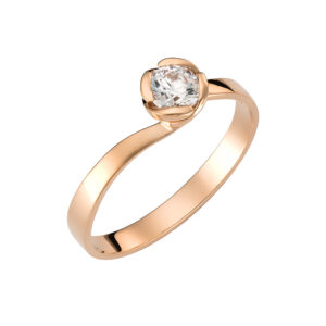 Μονόπετρο Δαχτυλίδι Ροζ Χρυσό KBD-10140R