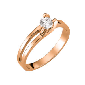 Μονόπετρο Δαχτυλίδι Ροζ Xρυσό 14Κ KBD-10141R