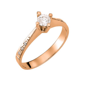 Μονόπετρο Δαχτυλίδι Ροζ Χρυσό K14 KBD-10146R