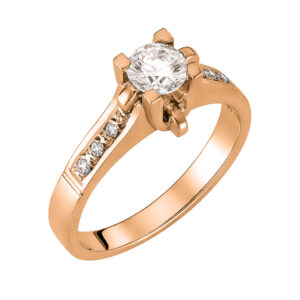 Μονόπετρο Δαχτυλίδι 14K Ροζ Χρυσό KBD-10148R