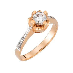 Μονόπετρο Δαχτυλίδι Ροζ Χρυσό 14Κ KBD-10152R