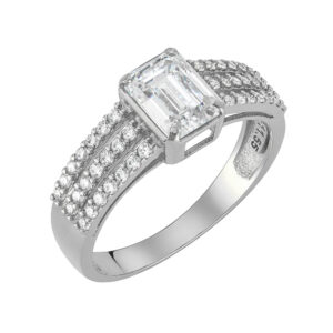 Δαχτυλίδι Ροζέτα Λευκόχρυσο 14K MSD-10198W