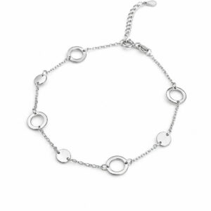 Βραχιόλι Ασημένιο 925 Με Στρόγγυλους Κρίκους MRB-25000W