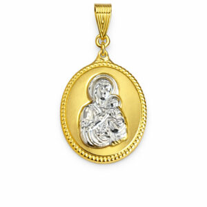 Φυλαχτό Οβάλ Κ9 Παναγία Χρυσό AFP-24731Y-9Κ