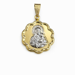 Φυλαχτό Κ9 Παναγία Στρόγγυλο Χρυσό AFP-24736Y-9Κ