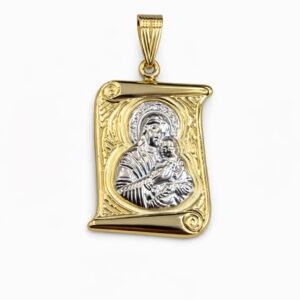 Φυλαχτό Χρυσό Κ9 Πάπυρος Με Την Παναγία AFP-24742Y-9Κ