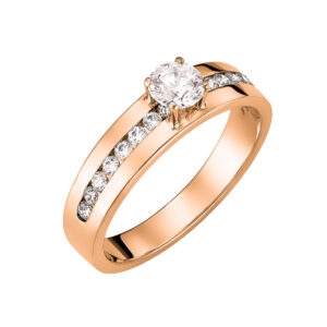 Μονόπετρο  Δαχτυλίδι Ροζ Χρυσό Κ14 KBD-10143R