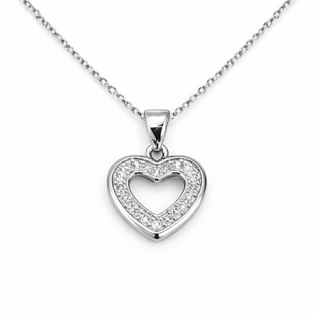 Κολιέ Καρδιά Ασημένια 925 MRK-24003W - Image 2