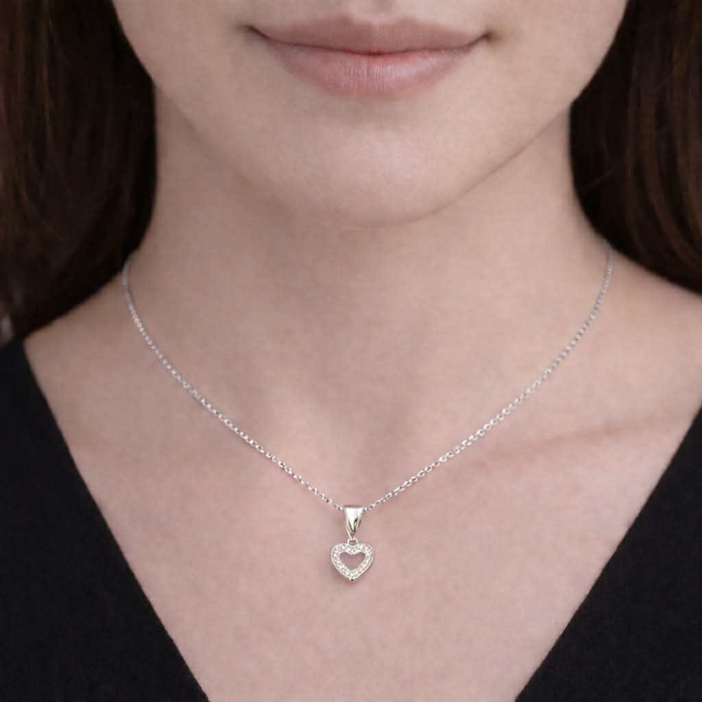Κολιέ Καρδιά Ασημένια 925 MRK-24003W