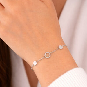 Βραχιόλι Ασημένιο 925 Με Στρόγγυλους Κρίκους MRB-25000W