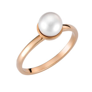 Δαχτυλίδι Ροζ Χρυσό 14K Με Μαργαριτάρι KBD-10215R