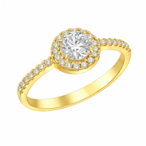 Δαχτυλίδι Μονόπετρο Χρυσό 14K Με Κεντρική & Πλαϊνές Λευκές Πέτρες Ζιργκον MSD-21771Υ