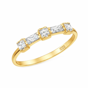 Χρυσό Σειρέ Δαχτυλίδι 14Κ Με Λευκές Πέτρες Ζιργκόν MSD-21826Υ