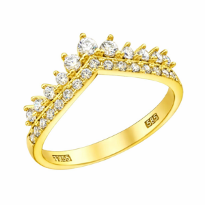 Δαχτυλίδι Γυναικείο Χρυσό 14Κ Με Λευκές Πέτρες Ζιργκον MSD-21888Υ